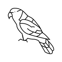 Black Capped Lory Parrot Bird Line Icon Vector. Black Capped Lory Parrot Bird Sign. Isolated Contour Symbol Black Illustration