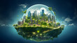 Environmental technology concept. Sustainable development. Generative Ai.