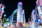 Fototapeta  - 渋谷の都市夜景の夜の街並み風景_夜景_東京都渋谷区