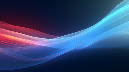 Wall Mural - curved blue neon light wave.