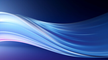 Wall Mural - curved blue neon light wave.