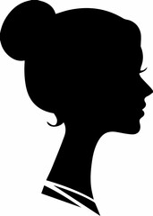 Wall Mural - silhouette of a woman-silhouette, head, woman, profile, face, people, vector, illustration, black, couple, love, person, icon, concept, 3d, abstract, sign, lady, men, business, symbol, art, outline, h