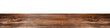 Brown empty wooden table, cut out - stock png.
