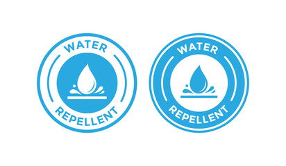 Wall Mural - Water repellent vector logo icon badge. Suitable for roduct label