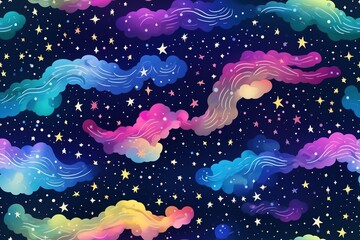 Wall Mural - Colorful Cosmic space background with stars and nebula