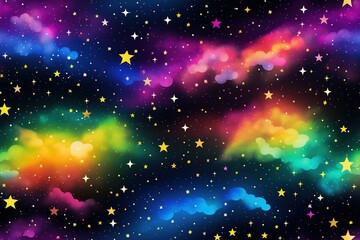 colorful cosmic space background with stars and nebula