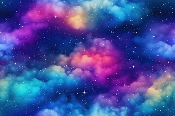 Wall Mural - Colorful Cosmic space background with stars and nebula