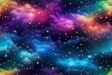 Wall Mural - Colorful Cosmic space background with stars and nebula