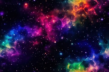 colorful cosmic space background with stars and nebula