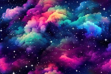Wall Mural - Colorful Cosmic space background with stars and nebula