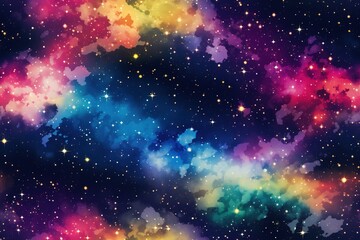 Wall Mural - Colorful Cosmic space background with stars and nebula