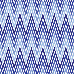Wall Mural - Blue chevron pattern seamless design. Colorful seamless wavy stripes pattern.