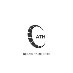 Sticker - ATH logo. A T H design. White ATH letter. ATH, A T H letter logo design. Initial letter ATH linked circle uppercase monogram logo R letter logo vector design. 