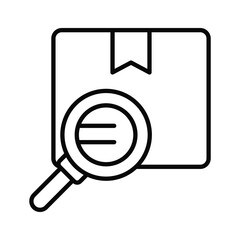 Wall Mural - deliver box with magnifier showing concept icon of parcel tracking