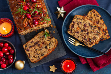 Wall Mural - Christmas loaf fruit cake