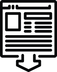 Wall Mural - webpage launching icon outline vector. software development project. delivery beta version