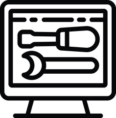 Wall Mural - software development icon outline vector. tech programming tool. technical beta improvements