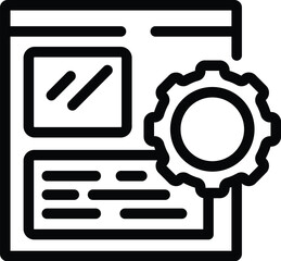 Wall Mural - online technical development icon outline vector. website tech maintenance. programming website depl