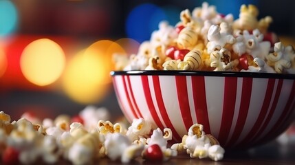 Sticker - popcorn in a bowl