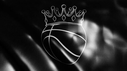 Sticker - flag of silhouette Basketball King Crown