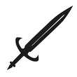 Black flat sword silhouette vector