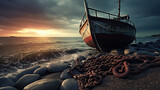 anchor on the beach, Anchor am Meer