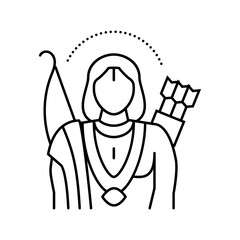 Wall Mural - ayyappan god indian line icon vector. ayyappan god indian sign. isolated contour symbol black illustration