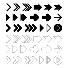 Arrows set icon isolated on transparent background