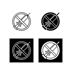 Sticker - No Vaccines Vector Icon