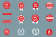 Set of best seller red label badges, best seller red banner emblem
