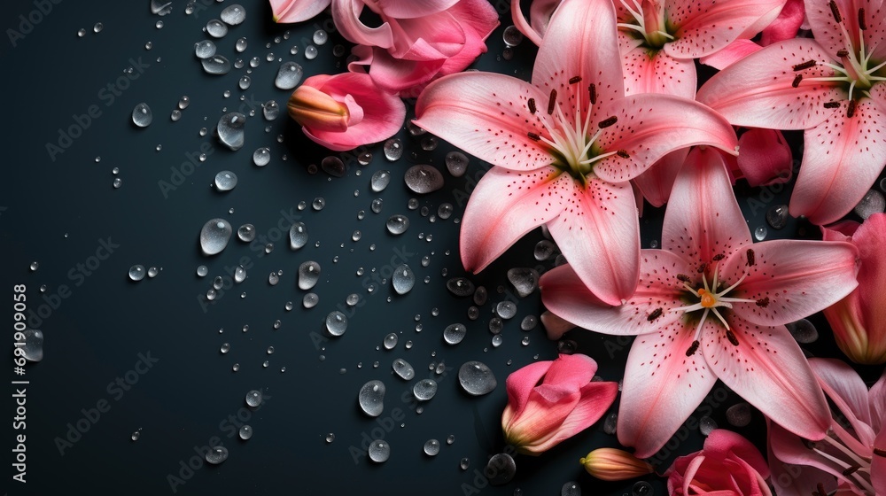 Beautiful Lily Flowers Water Drops, HD, Background Wallpaper ...