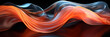 Wellenmotiv in leuchtenden bunten rot und orange Neon Farben als Hintergrundmotiv für Webdesign im Querformat für Banner, ai generativ