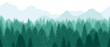 Vector Seamless Forest Background Illustration With Mountains In The Background. Horizontally Repeatable.