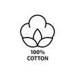 cotton icon vector 100% cotton fabric icon
