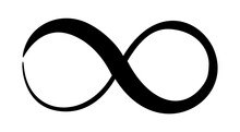 Infinity Symbol Hand Painted With Grunge Brush Stroke And Black Paint. Png Clipart Isolated On Transparent Background