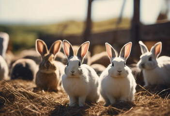 two rabbits in the garden