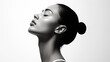 © Yuwarin - side view of a woman on white background
