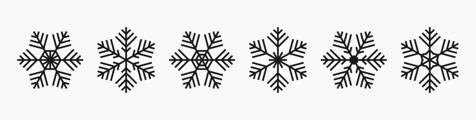 Wall Mural - snowflakes icons winter collection
