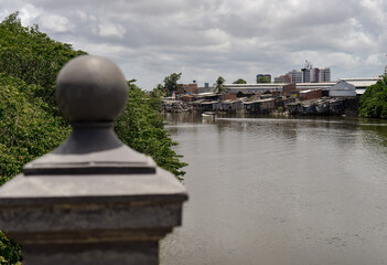 houses on the water, stilts,  road to the city,  March 6 bridge, Recife, Pernambuco, Brazil, brazilian landscape, view of the city, cloudy day, urban landscape, unique urban views, Recife's birthday