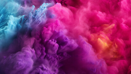 Wall Mural - Colorful dust. An explosion of particles of bright colors. Colored background with lots of dust of different colors, explosion of colors.