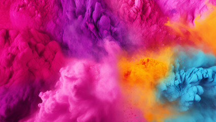 Wall Mural - Colorful dust. An explosion of particles of bright colors. Colored background with lots of dust of different colors, explosion of colors.