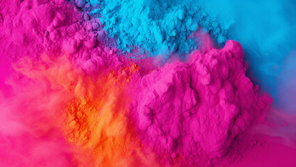 Wall Mural - Colorful dust. An explosion of particles of bright colors. Colored background with lots of dust of different colors, explosion of colors.