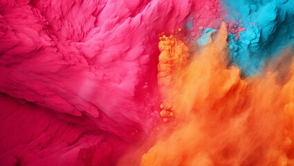 Wall Mural - Colorful dust. An explosion of particles of bright colors. Colored background with lots of dust of different colors, explosion of colors.