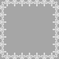 Wall Mural - Classic vector vintage gray white square frame with arabesques and orient elements. Abstract ornament with place for text. Vintage pattern