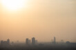PM 2.5 dust in Bangkok, Thailand. Covered by heavy smog, Misty sunset in downtown with bad air pollution, Bad air pollution in City. Landscape with bad air pollution and Dangerous