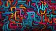 Abstract design background featuring a colorful maze pattern. The intricate design weaves a tapestry of vibrant hues, creating a visually captivating and dynamic artistic composition.