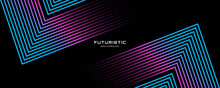 3D Blue Pink Techno Abstract Background Overlap Layer On Dark Space With Glowing Lines Shape Decoration. Modern Graphic Design Element Future Style Concept For Web Banner Flyer, Card Cover Or Brochure