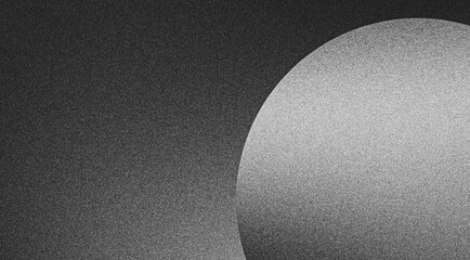 Wall Mural - black background grainy gradient white gray noise texture monochrome sphere minimalist abstract post