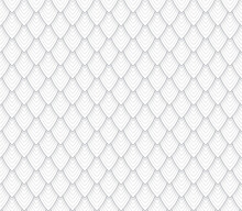 Vector Seamless Grey Dragon Scales Texture. White Backround