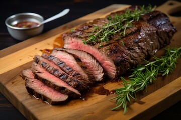 Wall Mural - Tri-tip Steak: Versatile Beef Cut from Bottom Sirloin, Grilled Over Red Oak